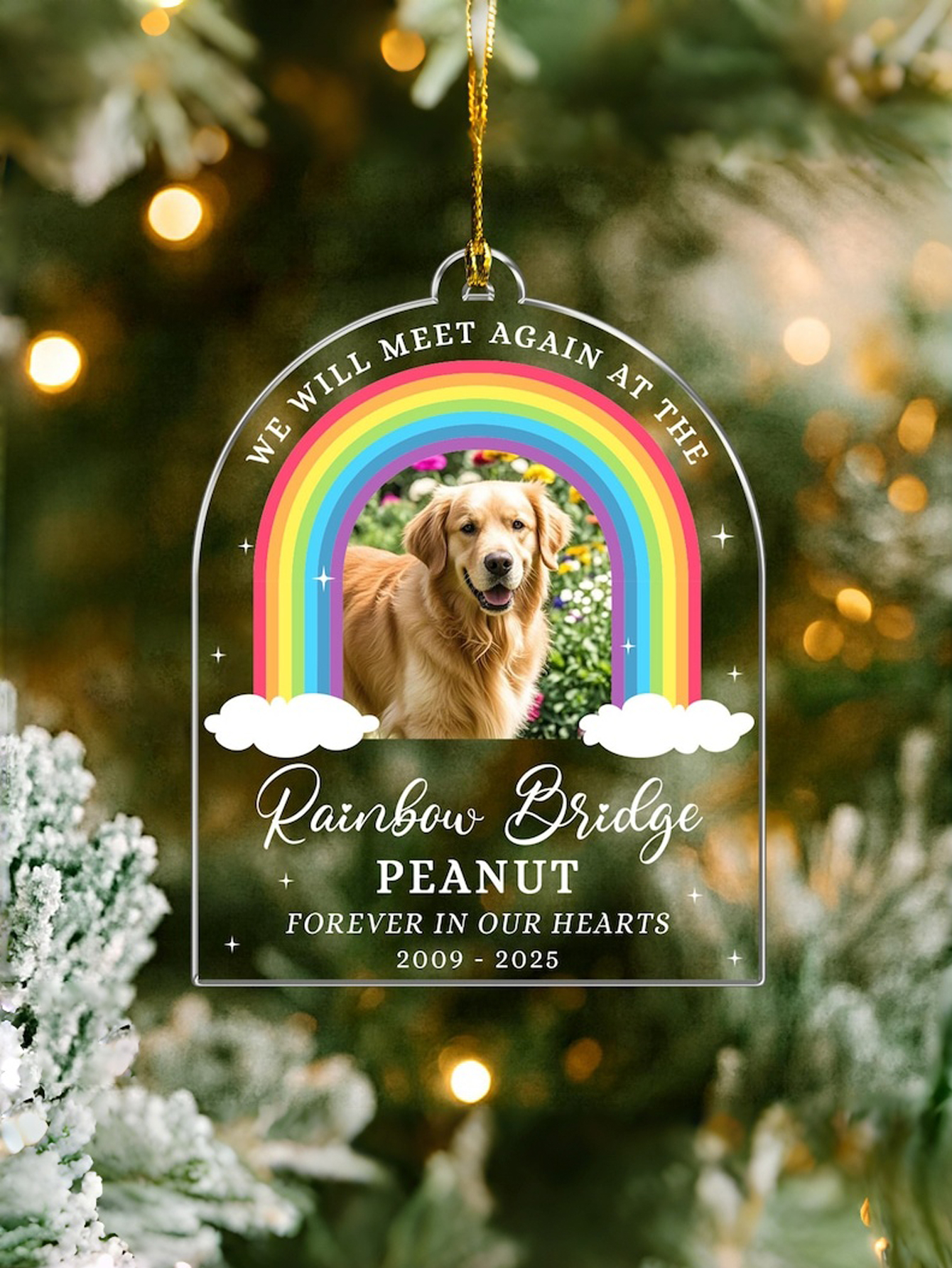 Custom Acrylic Rainbow Bridge Pet Memorial Ornament